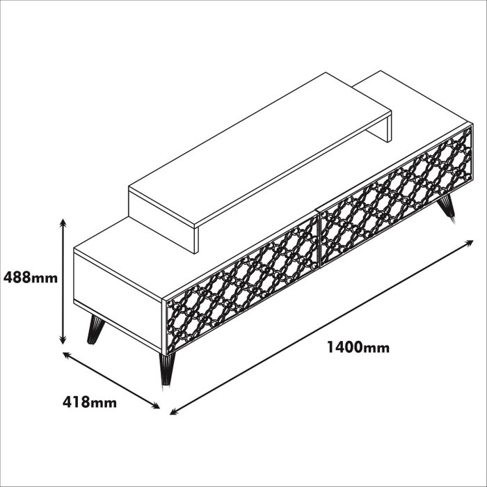 Hanah Home Soporte TV moderno y elegante, Nogal y Blanco, Ancho 140 cm